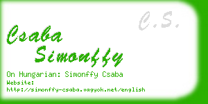 csaba simonffy business card